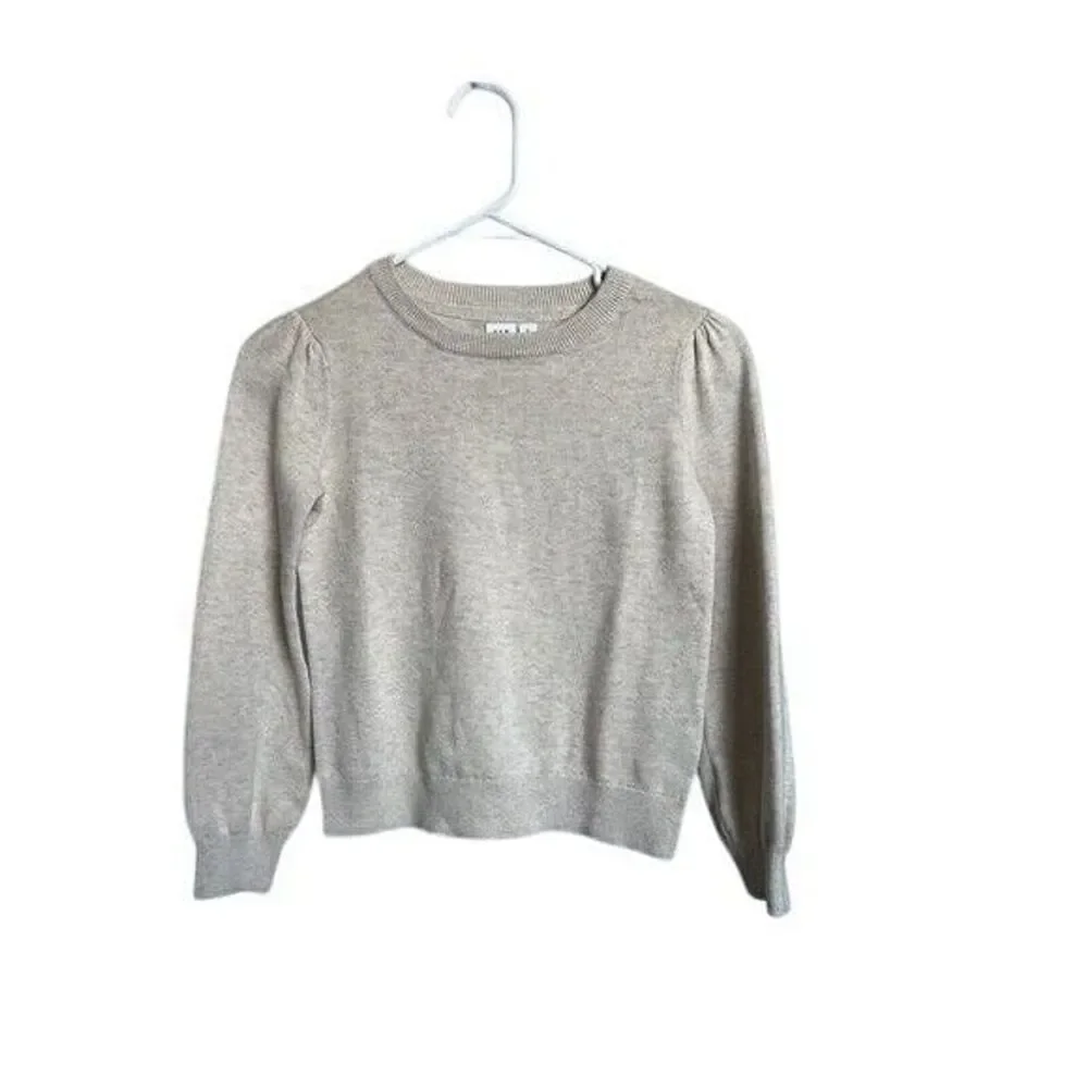 Gap Kids Beige Puff Sleeve Crewneck Sweater M (8) Cotton Blend Casual Girls Top